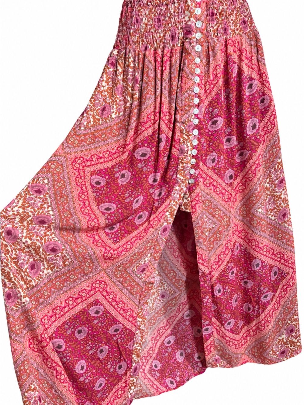 Christian Siriano New York pink paisley mixed-print maxi skirt xl - Picture 4 of 12